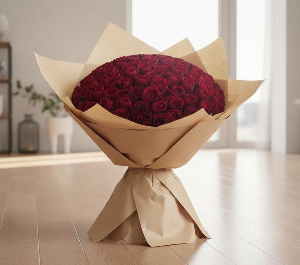 Букет 101 Красная роза в Новой Трехгорке